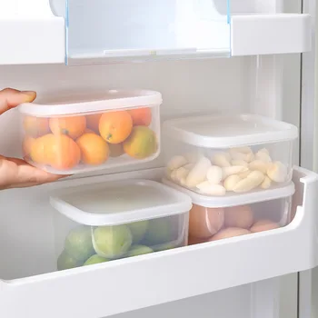 Контейнеры для пищевых продуктов, Коробки для хранения, Пластиковая Прозрачная Канистра для пищевых продуктов, Кухонная коробка для хранения продуктов в микроволновой морозильной камере