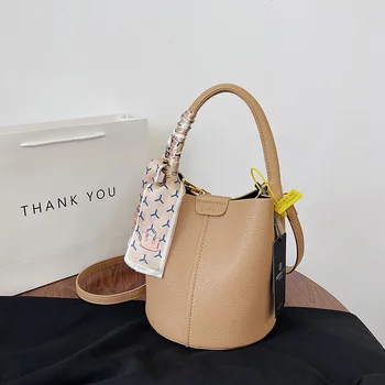Корейская сумка-мешок, портативная корзина, высококачественная текстурная женская сумка, простая сумка-мессенджер большой емкости