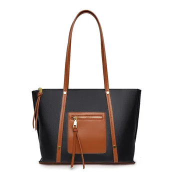 Корейский модный тренд, Большая дизайнерская сумка-тоут для женщин из натуральной кожи, Большая повседневная Винтажная женская сумка через плечо для покупок