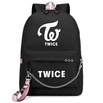 Корейский рюкзак с ДВОЙНОЙ печатью, Модный Женский рюкзак, Холщовый рюкзак Mochila Feminina, USB-зарядка, рюкзак для ноутбука, Женский рюкзак