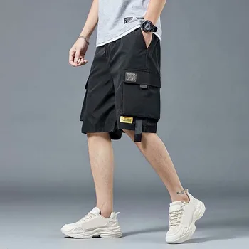 Летние Мужские повседневные шорты-карго Спортивные шорты для бега Homme Hiphop Oversize Мужская Брендовая одежда для мальчика 2023