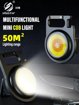 Многофункциональная МИНИ-портативная лампа, супер яркий перезаряжаемый фонарик, водонепроницаемый светильник с 3 цветами освещения для улицы, в помещении