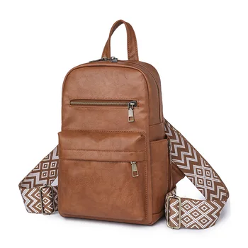 Модный многофункциональный минималистичный рюкзак в европейском и американском стиле, однотонный рюкзак в стиле ретро для девочек, сумка через плечо