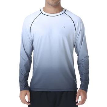 Мужская футболка UPF 50 + с градиентом, Дышащая рубашка для Серфинга, Защита От Сыпи, Уличные рубашки Для Пеших Прогулок