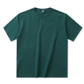 Мужские и женские футболки Со свободными плечами, хлопковая футболка оверсайз, мужская летняя футболка из американского плотного хлопка с короткими рукавами, однотонная расцветка