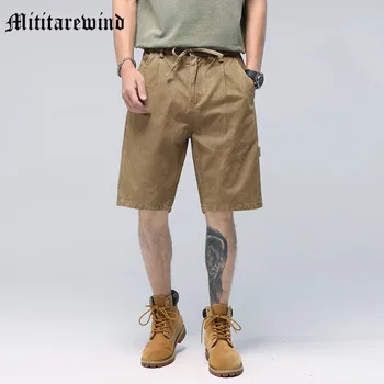 Мужские шорты с эластичной резинкой на талии, Летние винтажные мужские американские Ins, Модные Мешковатые повседневные брюки длиной до колена, ретро Свободные хип-хоп