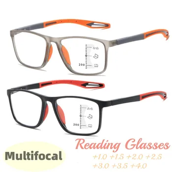 Мультифокальные Прогрессивные очки для чтения с защитой от синего света в Оправе TR90 Для Мужчин И Женщин, Спортивные очки, Сверхлегкая Бифокальная пресбиопия