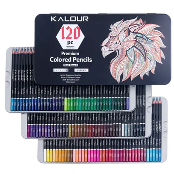 Набор цветных карандашей 72/120/180, пронумерованных, в металлической коробке - 120 цветных карандашей для книжек-раскрасок для взрослых - Подарок художникам