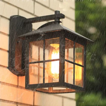 Наружный настенный светильник E27 Водонепроницаемый Настенный светильник для балкона, прохода, ворот, сада, крыльца, двора, ступеней и лестничного освещения