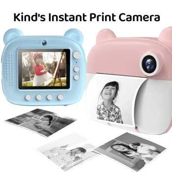 Новейшая камера мгновенной печати Термопринтер для фотопечати с рулоном термобумаги Детская цифровая камера Подарок на День рождения