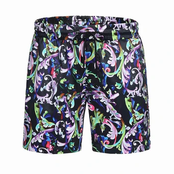 Новые летние повседневные шорты в европейском стиле, мужские брендовые пляжные брюки с изысканным принтом, модные спортивные пятиточечные
