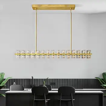 Постмодернистские ресторанные светильники, персонализированные и креативные хрустальные подвесные светильники для бара, легкий роскошный стиль, длинные декоративные светильники