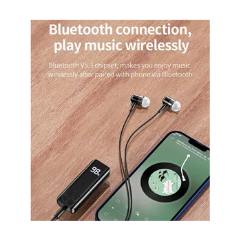 Приемник Bluetooth 5.3 3,5 мм Адаптер AUX для автомобильных наушников, музыкальный беспроводной аудиоприемник, без кабеля для гарнитуры