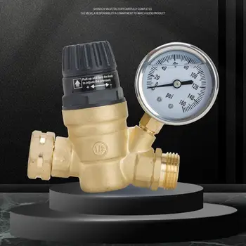Регулятор давления воды, Латунный Редукционный Поддерживающий клапан, Регулируемый Регулятор давления воды, предохранительный клапан, манометр, Автомобильный клапан