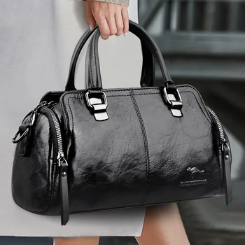 Роскошная Дизайнерская сумка, Брендовая сумка через плечо, 3 Слоя, Повседневная сумка Большой емкости, Высококачественные Сумки из мягкой кожи, Женская сумка