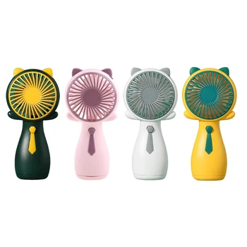Ручной мини-вентилятор с рисунком кота, Персональный тихий Охлаждающий вентилятор с сильным воздушным потоком