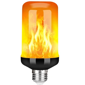 Светодиодная лампа с эффектом пламени E27, декоративная мерцающая реалистичная лампа с огненными огнями, Праздничная декоративная лампа, черный-B