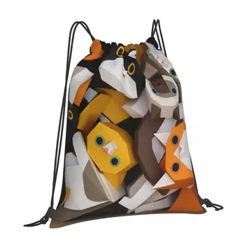Сумки с завязками для бумажных животных в стиле рюкзака, подходящие для легкого кемпинга и пеших прогулок