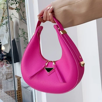 Сумки через плечо для женщин 2023, Новая роскошная дизайнерская сумка, модные вечерние ярких цветов, Высококачественная женская сумка-Полумесяц