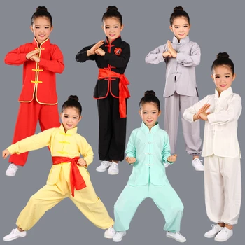 Традиционная Китайская Одежда Детский Костюм Ушу 2022 Новый Молодежный Костюм С Длинным рукавом Для Студентов Тайцзи Кунг-фу Унисекс