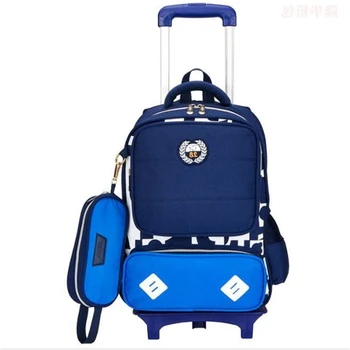 Школьные сумки-тележки, рюкзак на колесиках, сумка для мальчиков, детский рюкзак на колесиках для школьников, рюкзак на колесиках