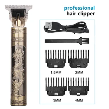 Электрическая беспроводная машинка для стрижки волос T9 Pro, Винтажная зажигалка для бороды, Профессиональный парикмахерский Триммер для мужчин, машинка для стрижки волос, Бритва